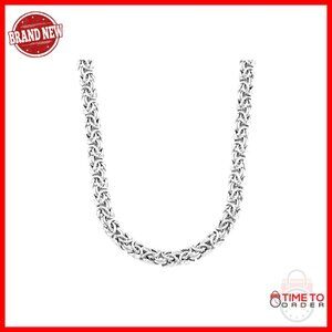 925 Sterling Silver Byzantine Necklace Handmade Italy 20 Inch Chain
